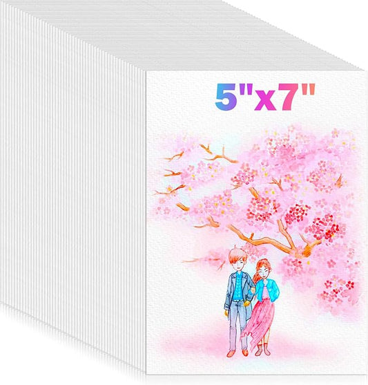 180 Sheets Watercolor Paper, 5"x7" Water Color Paper Bulk, Drawing Paper | 140lb/300gsm, Artist Coloring Supplies for Adults, Watercolors Paint Set Canvas Painting DIY Projects Valentine Gift Cards