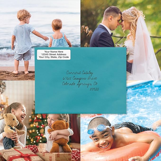 Colorful Images Personalized Return Address Labels | Transparent Clear, Self-Adhesive, Without Dispenser, Customize with Name & Shipping Address, Colorful Images
