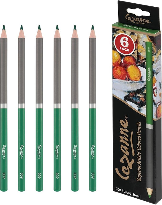 Cezanne Creative Mark Premium Colored Pencils Forest Green 6 Pack - Highly-Pigmented Drawing Pencils - Coloring Pencils for Drawing, Blending, Coloring, and More