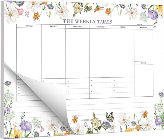 60 Sheets Weekly Pad, Tear Off Weekly Planner Notepad with Daily Schedule Weekly to Do List Notepad(7x10”)