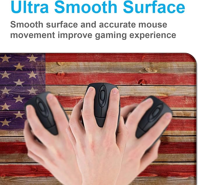 American Flag Gaming Mouse Pad, Suitable for Office and Study Keyboard Pads | Large Extended Mouse Pad; Full Desk Coverage; Waterproof Coating; Stable Anti-Slide Base For Gaming, Office, Study Daily Use