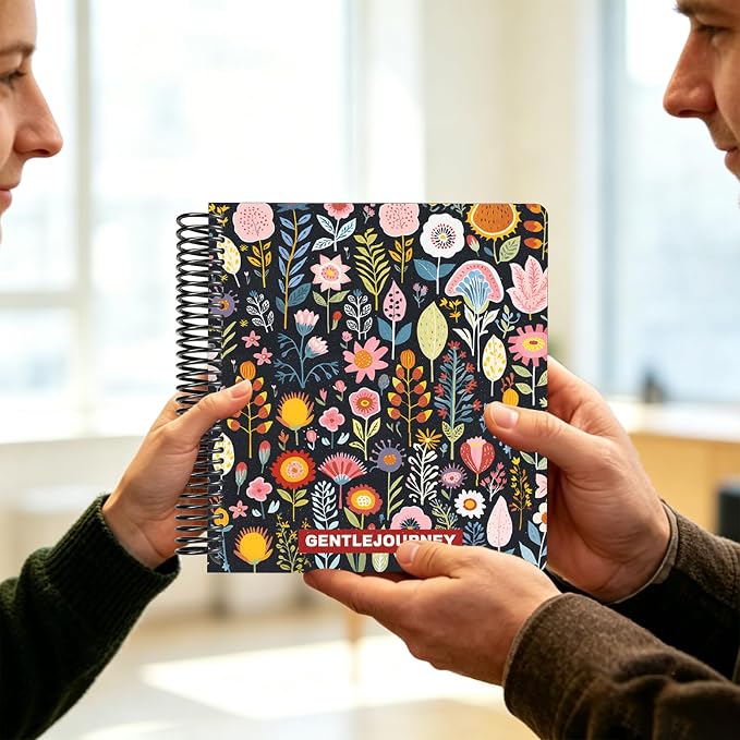 Hardcover Sketchbook,7.2"x 8.3"Spiral Bound Drawing Pad,Vintage Folk Floral | 150gsm(92lb)Acid-Free Thick Paper,Blank Art Journal for Adults,Artists&Beginners,Ideal for Sketching,Doodling and Mixed Media