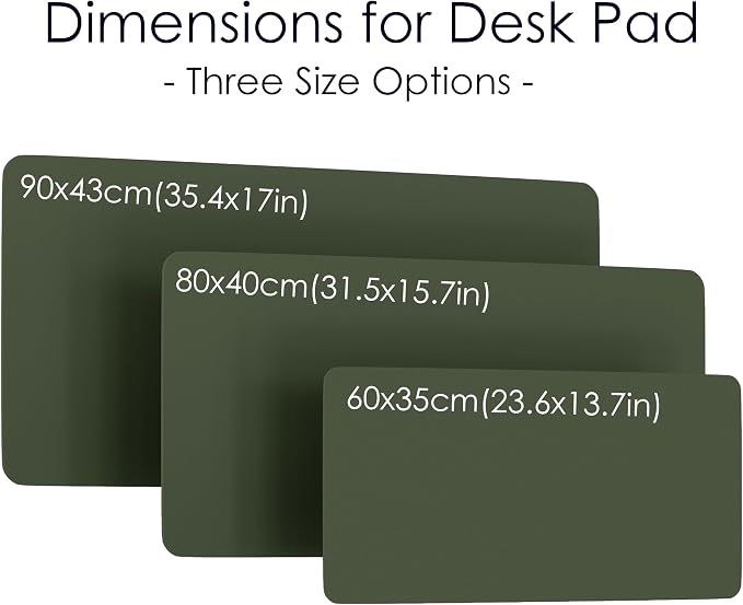 Leather Desk Pad Protector, Waterproof Mouse Pad, PU Desk Mat, Office Desk Cover, Desk Writing Mat for Office/Home/Work/Cubicle (Green/Gray) 23.6x13.7 in