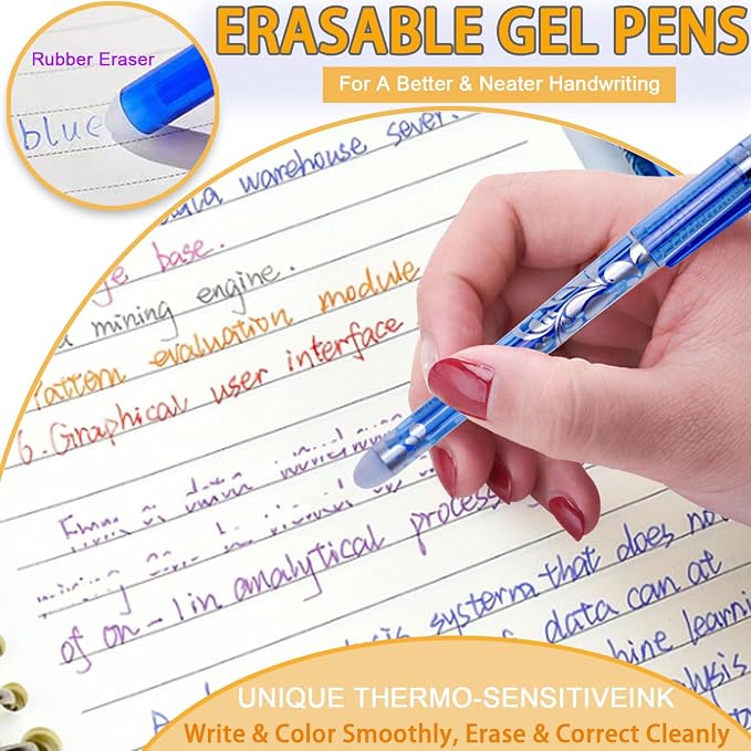 NoteTaking Supplies set Wax Bible Highlighters and Reusable Erasable Pens | 23PCS Aesthetic Highlighter and Erasable Gel Pen set , Perfect for Bible Study Journaling Planner Notes School Supplies.
