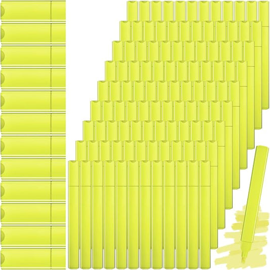 Marspark 120 Pcs Highlighters Bulk Chisel Tip Aesthetic Bright Yellow Colors No Bleed Marker Pens for Journal Planner Notes Study Office Supplies (Bright Yellow Colors)