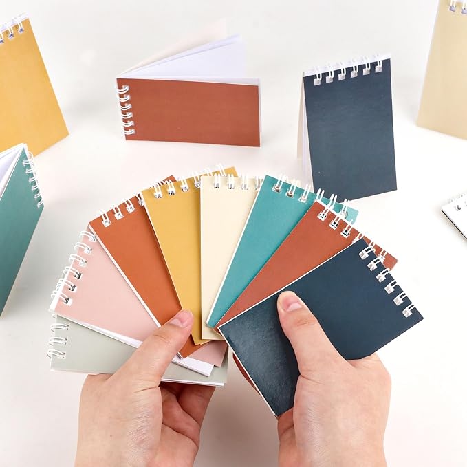 24 Pack Mini Notebooks for Kids Small Spiral Journal Notepads Party Favor | 3.9x2.4 Colorful Pocket Writing Memo Note Pads with Lined Pages for Men Women Work Schools Classroom Home Office Supplies