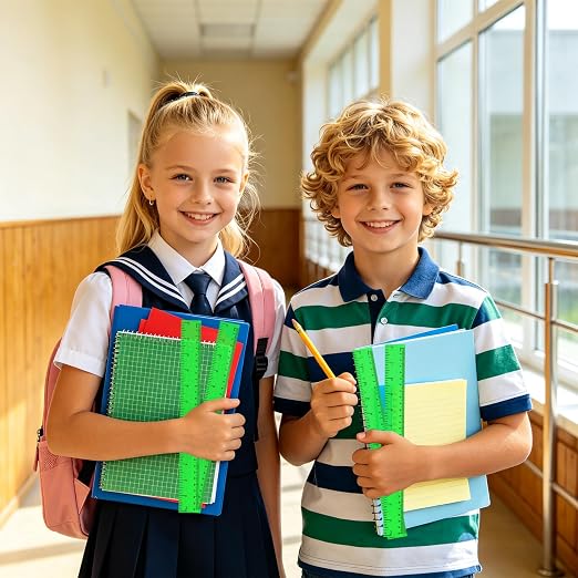 36 Pack 12 Inch Clear Green Plastic Rulers Bulk, Transparent Metric Rulers with Centimeters and Inches, Straight Measuring Rulers for Back to School, Kids Classroom School Office Home Supplies