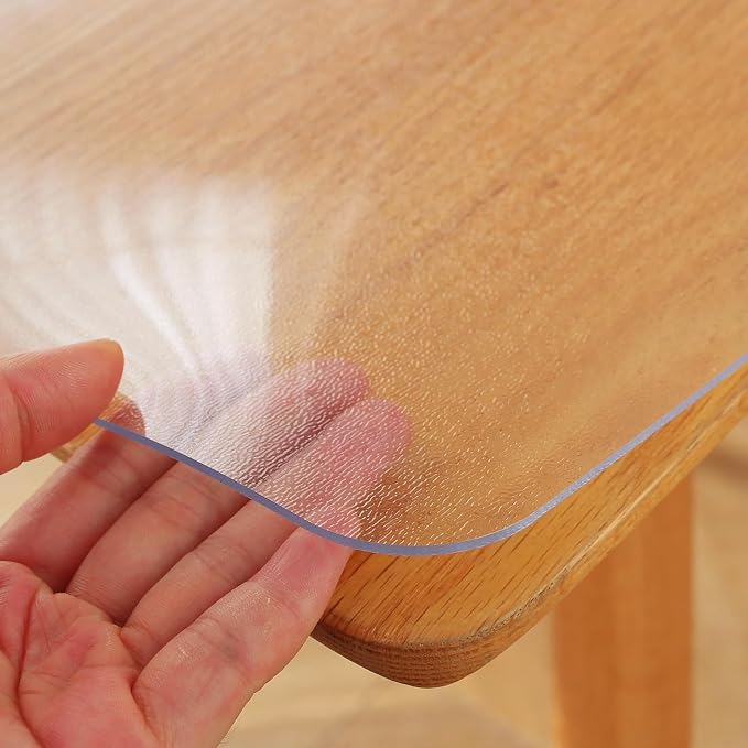 OstepDecor Frosted Clear Table Cover Protector 40 x 60 Inch, 1.5mm Thick Plastic Table Cover, Dining Table Protector Pad, Waterproof & Easy Cleaning PVC Desk Mat for Dresser, Coffee & Wooden Tabletop