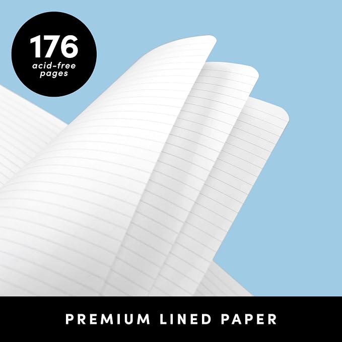 PAPERAGE 2-Pack Softcover Lined Journal Notebook (Navy & Dark Green), 176 Pages, Large B5 College Ruled Notebook, 7.6 inches x 10 inches - 100 GSM Thick Premium Paper, Leather Journal for Home, Work & School