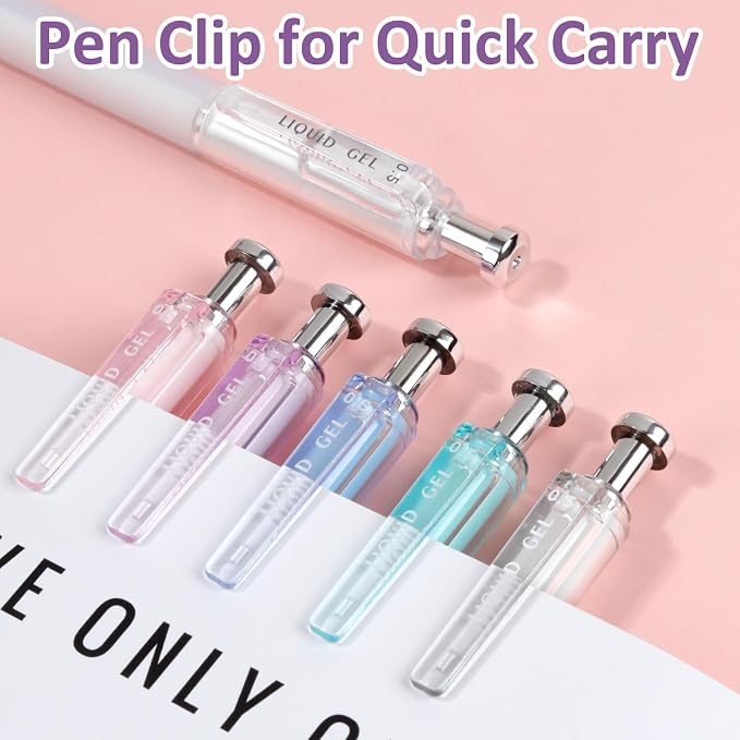 FIOVER 6 Pack 0.5mm Black Gel Pens, Quick Dry Fine Tip Pens with Soft Silicone Grip, Smooth Retractable Pens for Nurses, Teachers, Office & Journaling