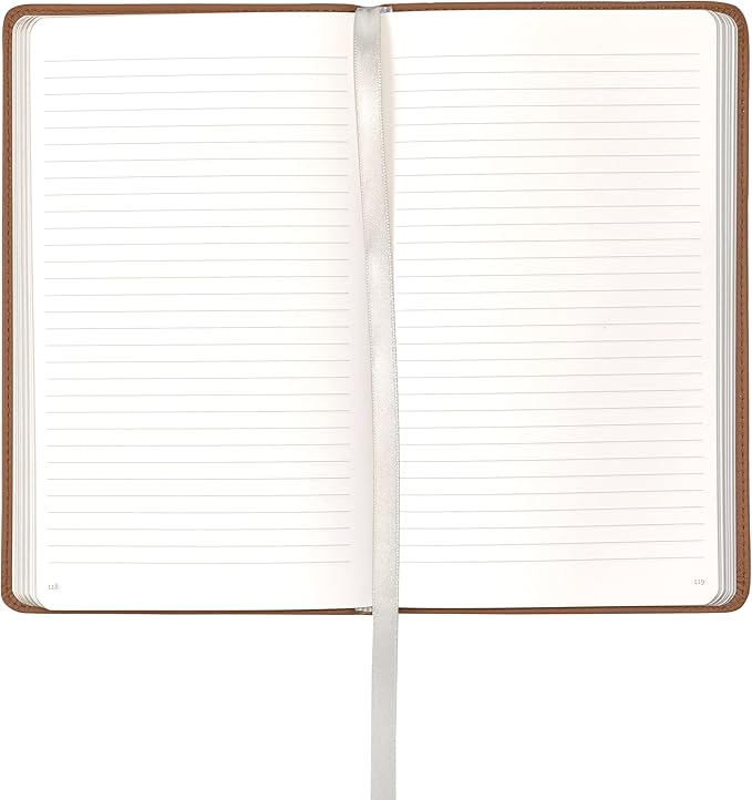 Classic Leather Notebook Writing Journal, Softcover, Narrow Ruled, Table of Contents and Numbered Pages