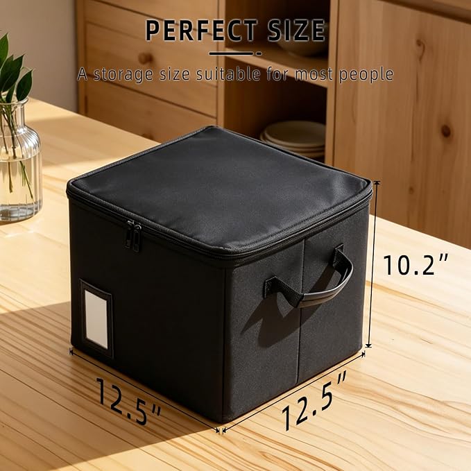 Fireproof File Box with PVC Slides for Hanging Folders, Collapsible Document Organizer Box for Home Office, Fireproof Filing Cabinet Storage Case, Tax Certificate File Organizer Fits Letter A4