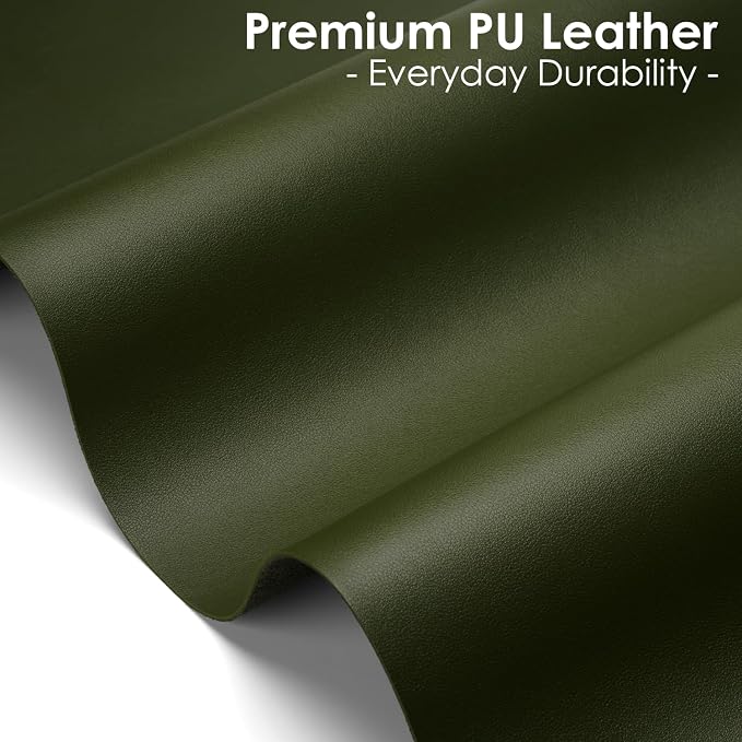 Leather Desk Pad Protector, Waterproof Mouse Pad, PU Desk Mat, Office Desk Cover, Desk Writing Mat for Office/Home/Work/Cubicle (Olive Green) 35.4x17 in