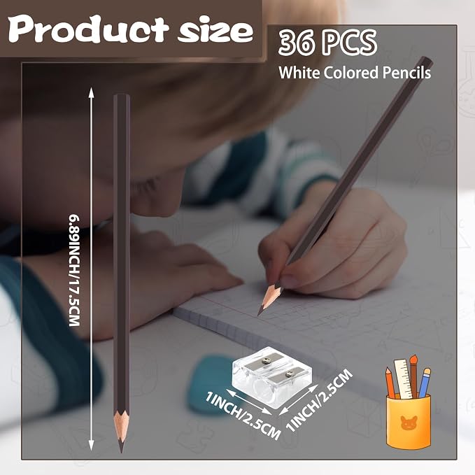 36 Pack Brown Colored Pencils for Kids, Pre-sharpened Art Pencils Back to School Supplies Set, Drawing Sketching Pencils for Students, Teachers, Classroom