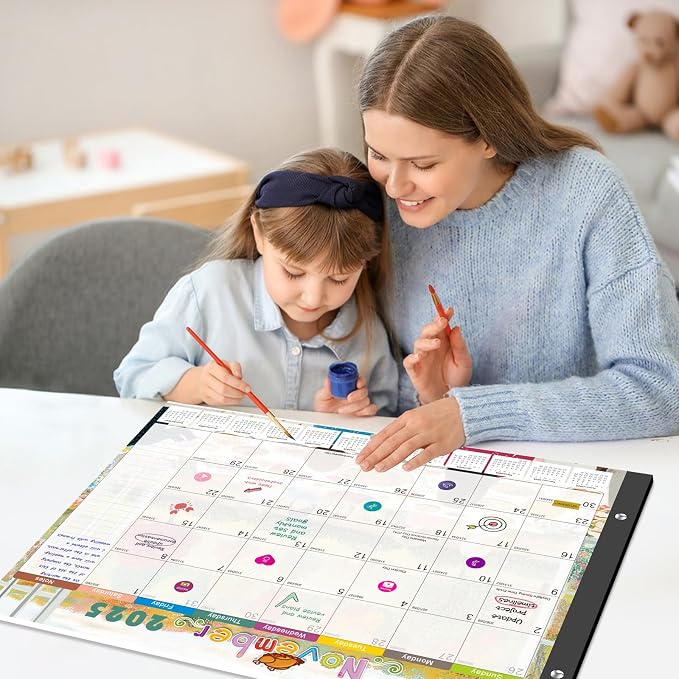 Gannyfer Desk Calendar 2026-2027, 18-Month Large Desk Calendar, Use Now Until March 2027, 22" x 17" Desktop Pad Calendar, with Notes Section, Thick Paper, Large Grid Layout (6 Stickers Included)