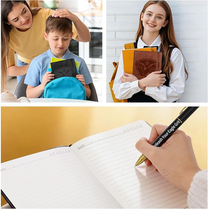 1Pcs Journal Notebook with 2 Pen Set, A5 Lined Leather Hardcover Executive Journals, Suitable for Man Woman Work, Study, Diary & Business, Brown