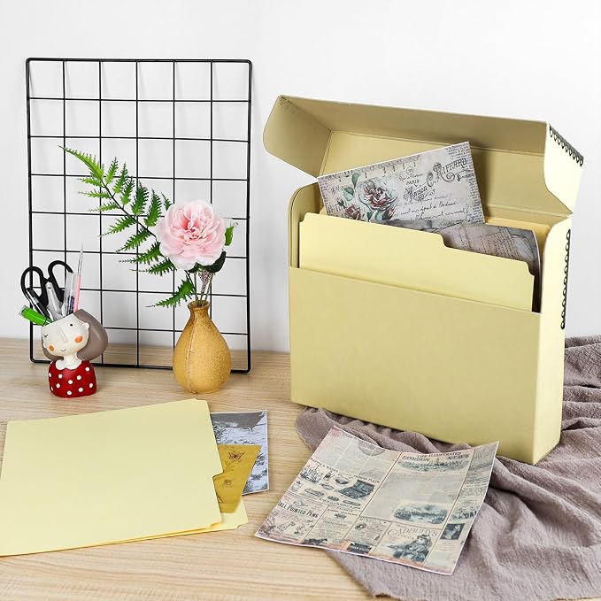 Lineco Archival Document Storage Box, Tan, 15.5" x 10.5" x 2.5" | Legal-Sized, Metal Edge, Acid-Free Boxboard Case, Organize Files, Prints, Photos