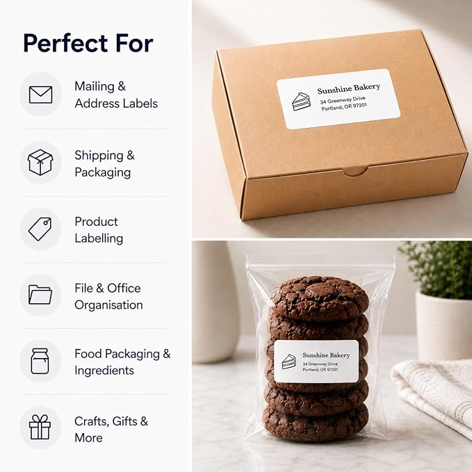 (2" x 4") 30 Sheets, Printable White Sticker Labels, Laser/Inkjet Printing - Matte, 10 per Page