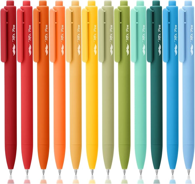 Mr. Pen- Retractable Gel Pens, 12 Pack, Winter Forest Color Inks | Fine Point 0.5mm, Fast Dry, Smooth Writing, Cute Pens for Drawing, Writing Planner and School Supplies