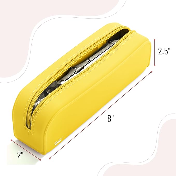 Mr. Pen- Silicone Pencil Case, Aesthetic Pencil Bag for Women, Makeup Pouch | Multifunctional Pouch for Stationery, Cosmetics and Electrical Goods Storage