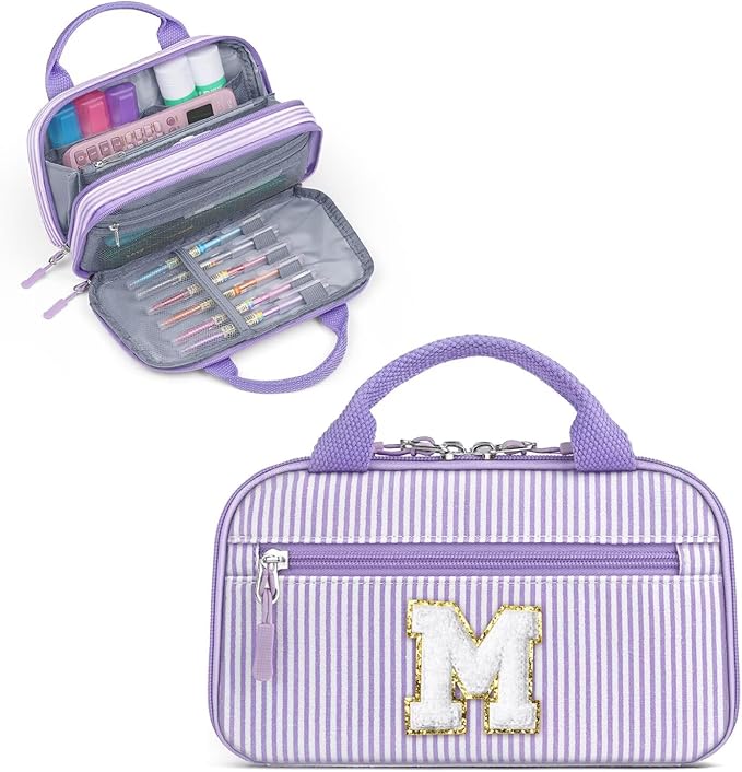 YOOLIFE Pencil Case for Girl, Purple Pencil Pouch Pen Bag, Birthday Gifts for 6 7 8 9 10 11 12 13 Year Old Girls Kids Daughter, Purple M