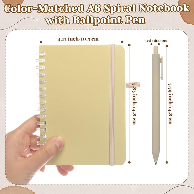 Fulmoon 30 Set Small Spiral Notebooks A6 with Pens Bulk, Multicolor 4" x 6" Pocket Notebooks Mini Lined Journals 50 Sheets for Back to School Supplies Students Rewards Office Gifts (Soft Pastels)