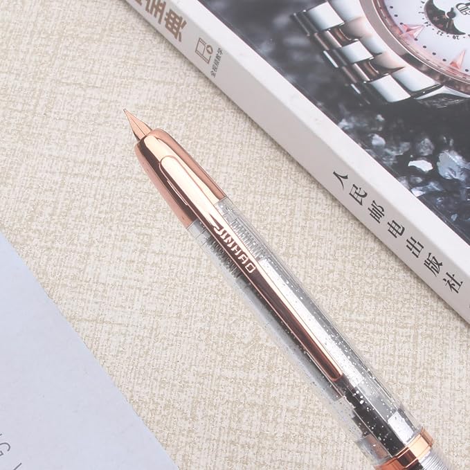 JINHAO 20 Pink Red Gold Clip Resin Press Fountain Pen EF Ink Pen with Converter School Supplies Stationery