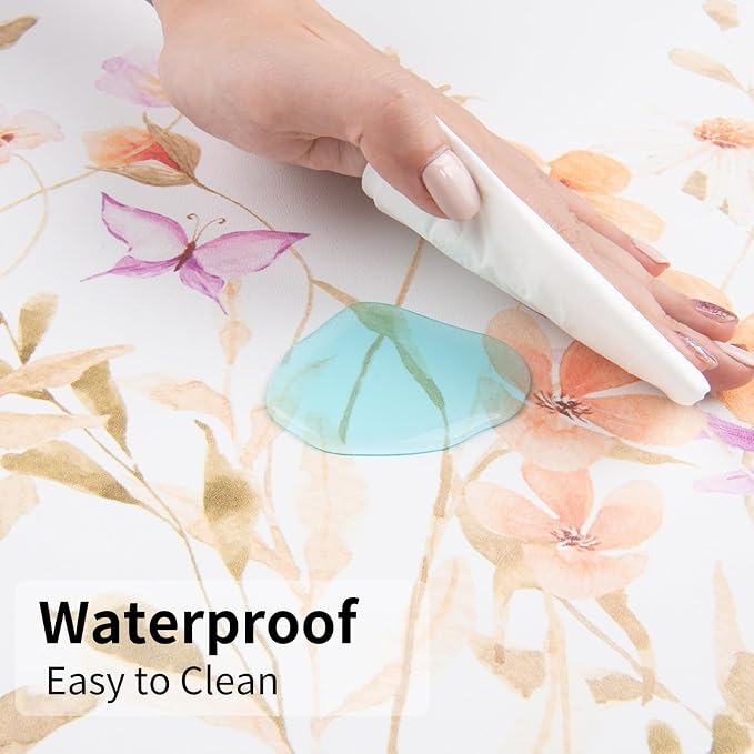 Colorful Star Floral Waterproof Office Desk Mat, 31.5" x 15.7" | Non-Slip Large Computer Gaming Mouse Pad, XXL PC Laptop Protector Pads, PU Leather Desk Writing Pads for Office Home