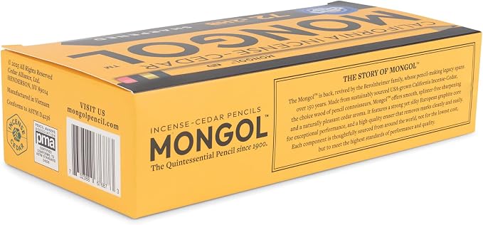 Mongol Classic Incense Cedar #2 Pencil - 72-Pack - Pre-sharpened, European Graphite Core, US Grown Cedar, Smudge Free Eraser – Nontoxic PMA Certified