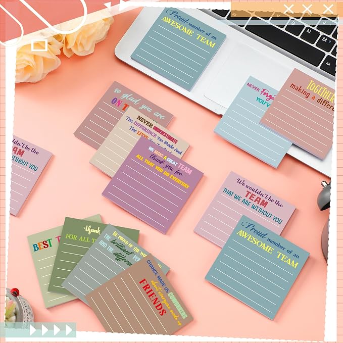 Yinder 24 Pcs Sticky Notes Gifts Bulk,Thank You,Morandi