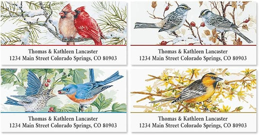 Colorful Images Birds Return Address Labels | Garden Friends, 144 Count, Self-Adhesive on Flat-Sheet Labels, Customize with Name & Shipping Address