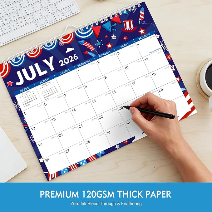 Comix 18 Month Wall Calendar 2026-2027 11x8.5 Inch, Monthly Planner Jul 2026 to Dec 2027, Thick 120GSM Paper with Stable Twin-Wire Binding for Home Office Planning