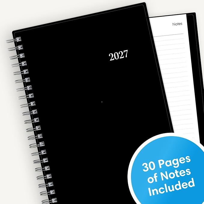 Blue Sky 2027 Weekly & Monthly Planner Notes, 5.875"x8.625", Enterprise | January 2027 - December 2027, Flexible Cover, Wirebound, 30 Extra Notes Sheets, Laminated Tabs