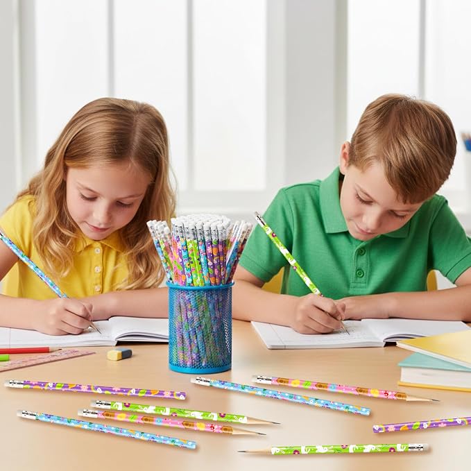 Xqumoi 60Pcs Spring Pencils with Eraser - Hello Spring Flower Rabbit Butterfly #2 HB Pencils, School Classroom Student Rewards Office Supply Holiday Gift Goodie Bag Fillers Stuffers Party Favors