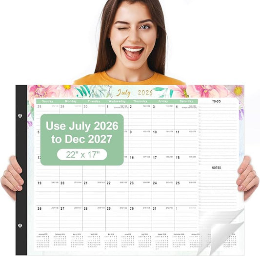 Gannyfer Desk Calendar 2026-2027 - 18 Month Large Desk Calendar 2026, Use from July 2026 to Dec 2027, 22" x 17" Desktop Pad Calendar, Office Supplies Perfect for Planning and Organizing In Your Home, School or Office