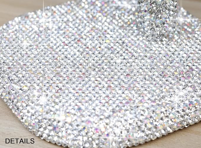 Bling Rhinestone Crystal Phone Stand, Adjustable Cell Phone Stand, Phone Holder for Desk, Desktop Holder, Cradle Compatible with iPhone Samsung Smartphones SL (White)