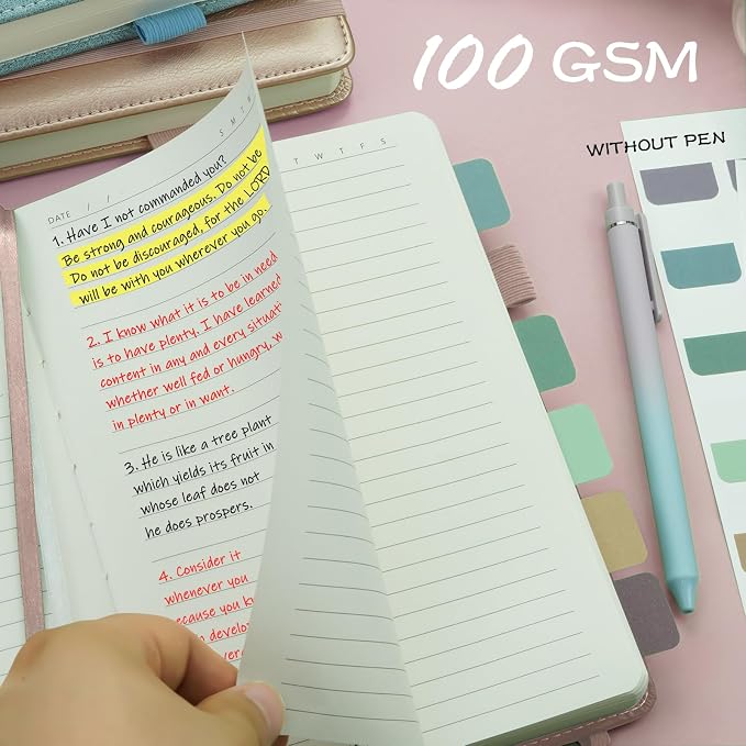 Hoci Poci 400 Pages Lined Journal Notebook, 5.8" x 8.4", Rose Gold | Thick Journal for Writing, A5 Hardcover Leather Notebook with 100Gsm College Ruled Paper for Women Men Work Note taking