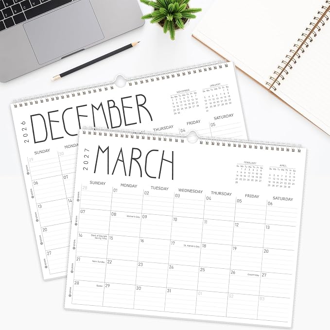 GuassLee Wall Calendar 2026, 2026-2027 Calendar Wall from Jun. 2026 to May 2027, 14" X 11" Paper Monthly Planner Wall Hanging Calendar with Thick Paper for Office Home Planning & Organizing