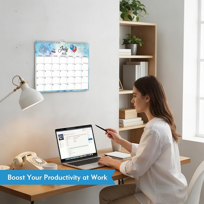 Comix 2026-2027 Wall Calendar, 18 Month Planner for Home Office Classroom | 120GSM Thick Paper, Large Lined Blocks, Ink Bleed Resistant, Reinforced Hanger, for Home Office Classroom Family Planning