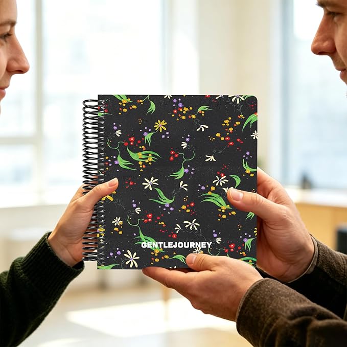 Hardcover Sketchbook,7.2"x8.3"Spiral Bound Drawing Pad,Noir Starflora | 150gsm(92lb)Acid-Free Thick Paper,Blank Art Journal for Adults,Artists&Beginners,Ideal for Sketching,Doodling and Mixed Media