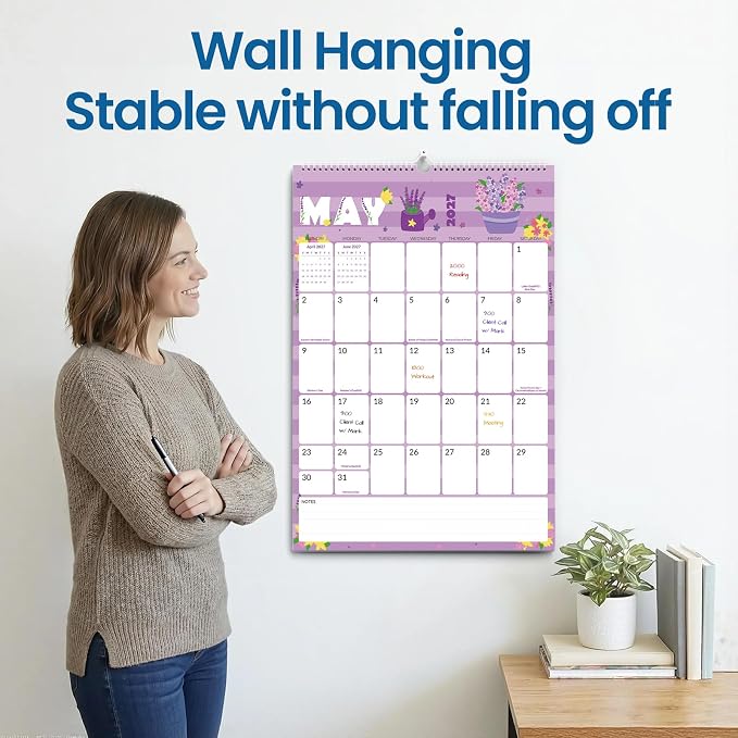 SUNEE 2026-2027 Wall Calendar Large 22.75"x15.5", 21 Month July Calendar (Ends March 2028), Vertical Extra Large, Cute