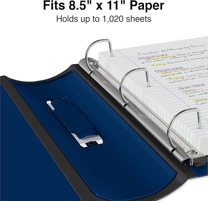 Staples Better Binder 4-Inch D-Ring View Binder, Reinforced Spine, Holds Up to 800 Sheets, Blue, for Office & Archiving