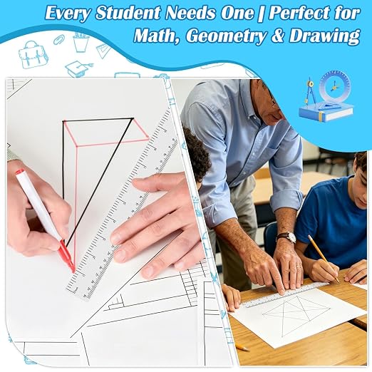 36 Pack 12 Inch Clear White Plastic Rulers Bulk, Transparent Metric Rulers with Centimeters and Inches, Straight Measuring Rulers for Kids Classroom School Office Home Supplies