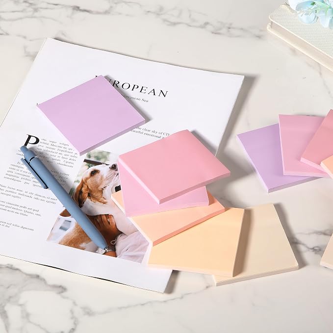 Mr. Pen- Sticky Notes, 3"x3", 12 Pads, 600 Sheets, Colorful | Sticky Notes Bulk, Self-Stick Note Pads, Perfect for Office, School, Home, Study & Organization
