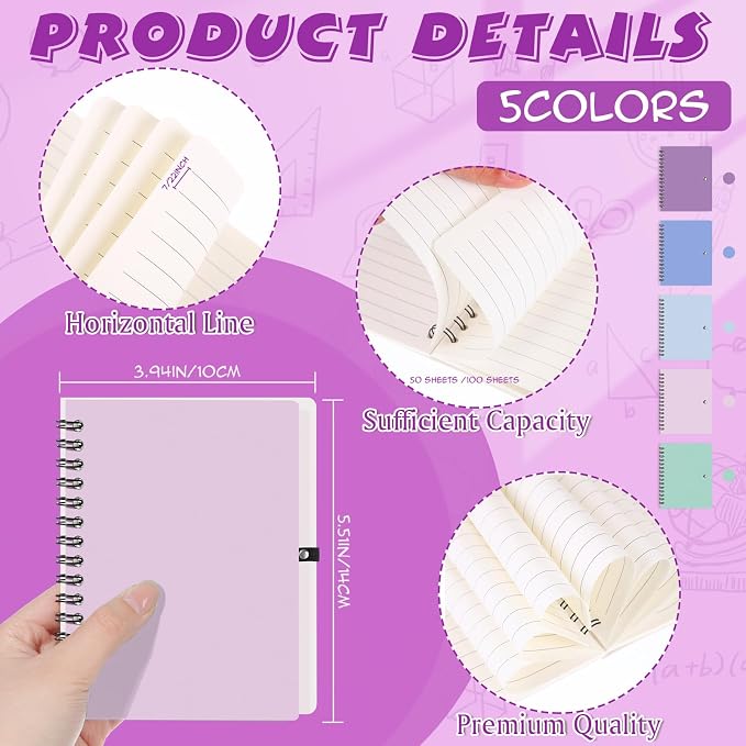 Resurhang 15 Sets Small Notebook Journal with Pen Bulk 4.5 * 5.5 Inch Pocket Size Spiral Lined Notepad for Women Men 100 Pages Notebook Employee Appreciation Gift for Work Study (Morandi)