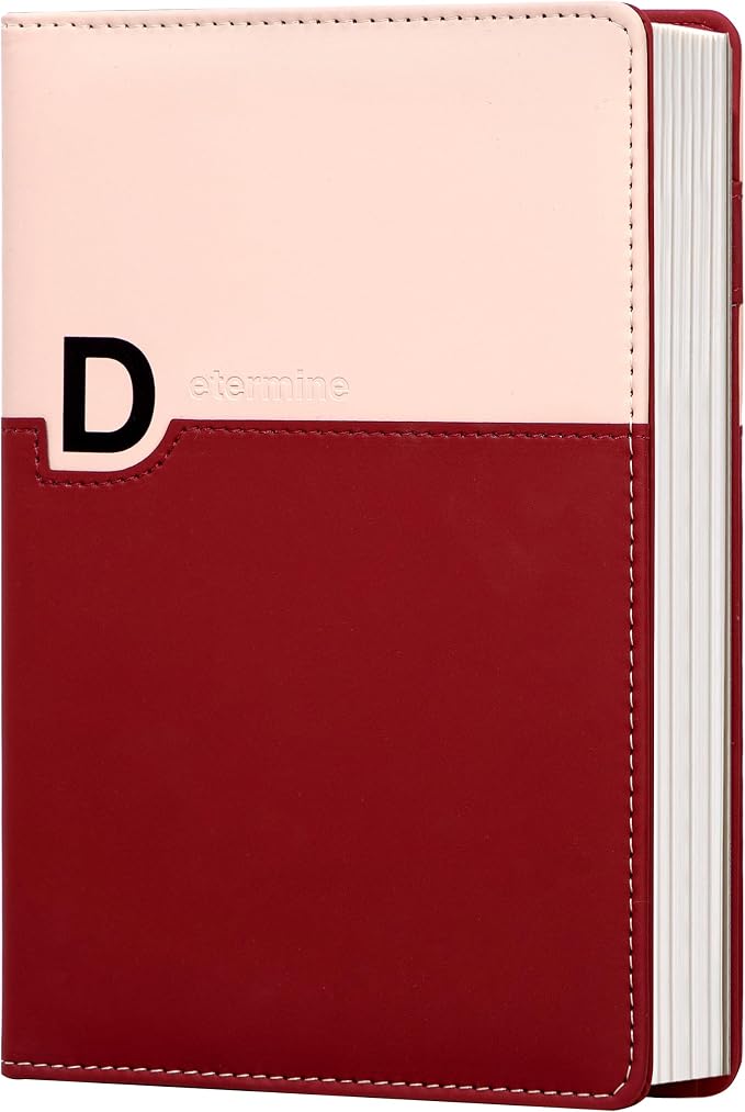 CAGIE Lined Journals for Writing, Two-Toned Hardcover Journal Notebook for Women, 256 Pages A5 Journal with 100GSM Thick Paper for Work Note Taking Diary, Refillable Design,8.6 x 5.7 Inch, Red | 256 Pages, 100gsm Thick Paper, Refillable, Two-Toned Hard...