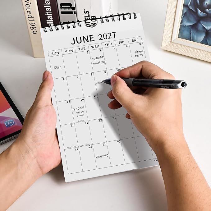 Small Wall Calendar 2026-2028, 24 Months 6''x9'' Mini Calendar July 2026 to June 2028, Minimalist Little Notepad Calendar for Fridge, Work, Desk