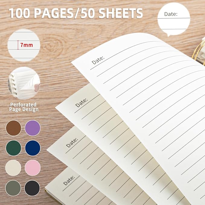 ALKALO A4 Large Spiral Notebook Journal, (8.5×11'') 100 Pages Linen Hardcover College Ruled Journaling For Work & Note Taking Thick Spiral Journal For Writing Daily Journal For Women & Men- Blue