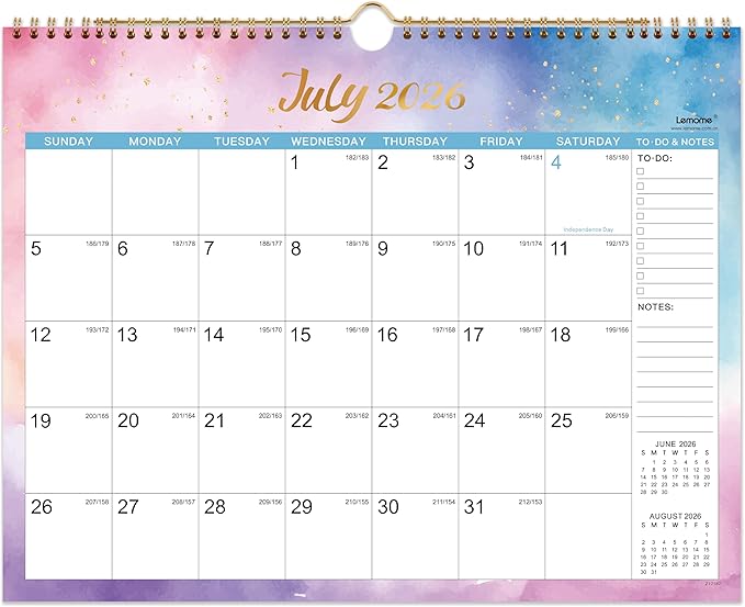 Calendar 2026-2027 - 18 Months Wall Calendar 2026-2027 from Jul. 2026 - Dec. 2027, Wall Calendars 2026-2027 14.8'' x 11.5'', Calendar with Julian Date, Thick Paper, Large Block