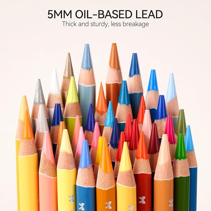 Arrtx 84 Colors Colored Pencils, 5.0mm Extra Thick Soft Core | Artist grade drawing pencils, smooth laydown, easy blending, thick core reduces sharpening stops, ideal for adult coloring, s